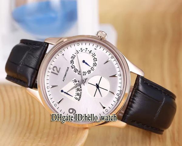 

master control master ultra thin rÃ©serve de marche q1482401 power reserve automatic rose gold leather mens watches, Slivery;brown