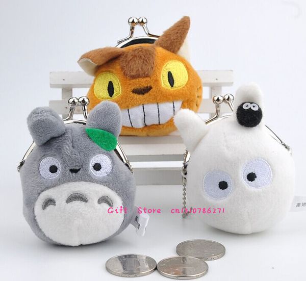 

Оптом- Супер Милый Мини TOTORO СУМКА для монет, 3Модели 7CM TOTORO Маленькая сумка для монет Кошелек для мелочи; Карманный брелок для монет