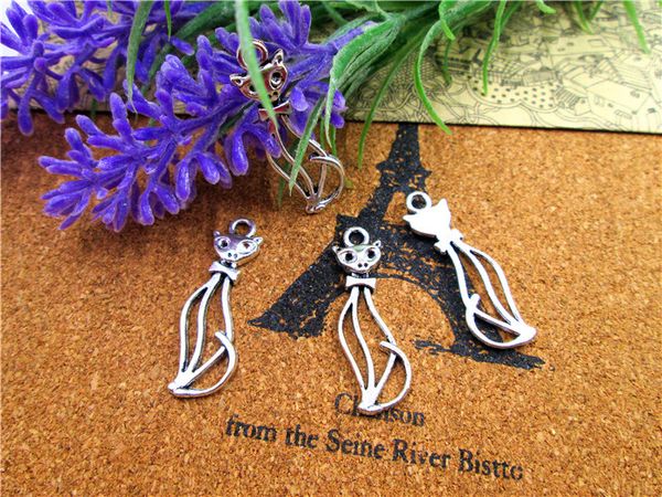

45pcs-- charms, antique tibetan silver tone charm pendant 34x11mm, Bronze;silver