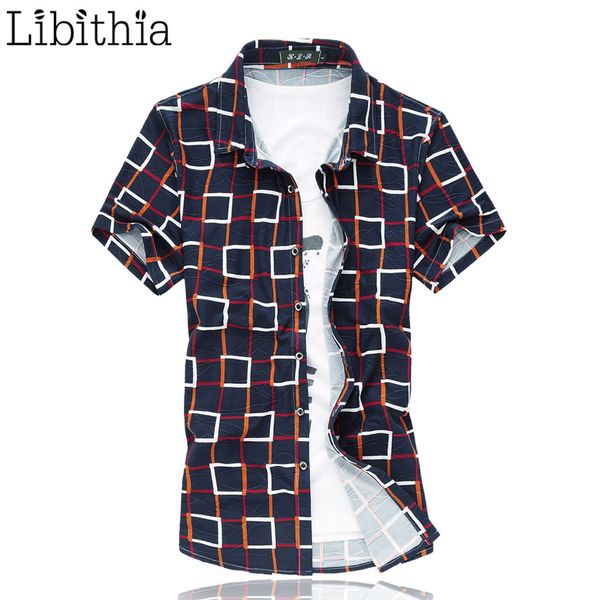 

wholesale- men summer shirts thin cool 100% mercerized cotton blouses short sleeve fashion lattice brand casual social dress big -7xl s219, White;black