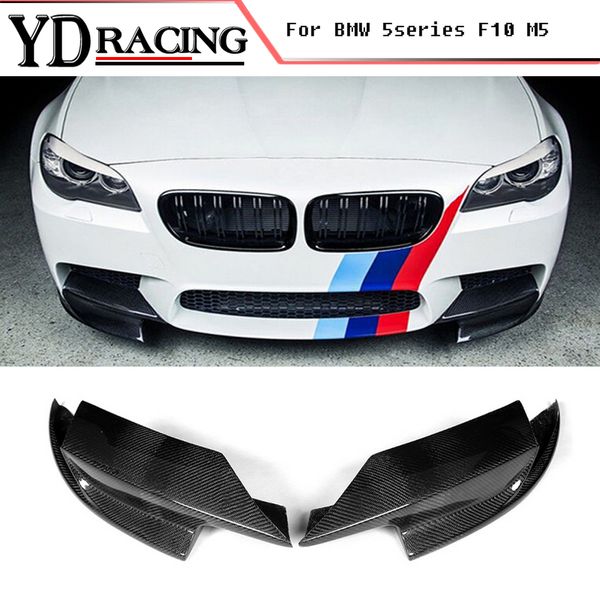 

for bmw 5 series 528i f10 m5 bumper only 2011-2017 carbon fiber auto front splitter lip flap cupwings side aprons