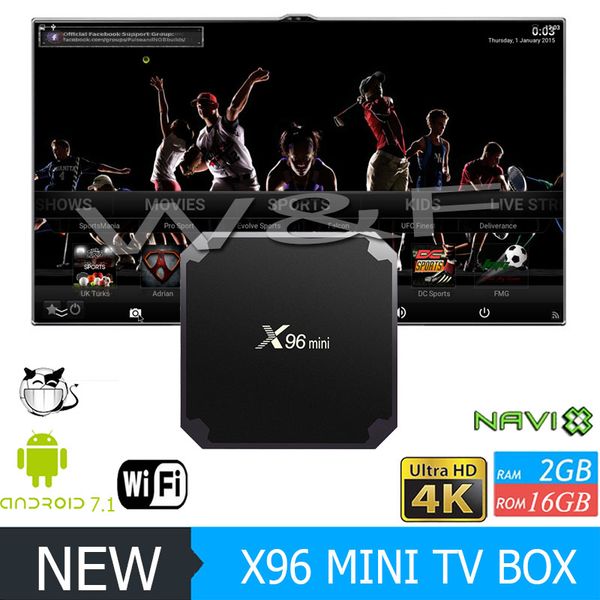 

HOTTEST X96 мини Android 7.1 TV BOX 2GB 16GB Amlogic S905W Quad Core Media Box игрока