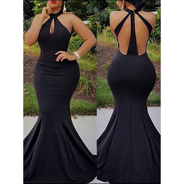 

black halter mermaid prom dresses sheer corset long party backless real simple p show prom dress