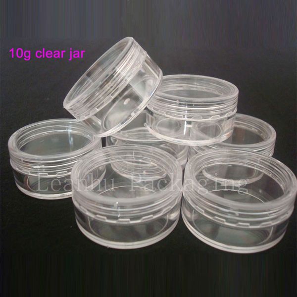 10 g x 100 leere kleine Plastikflaschen mit transparenter Farbe zur Aufbewahrung, klare Cremedose für Hautcreme-Nagelkunst