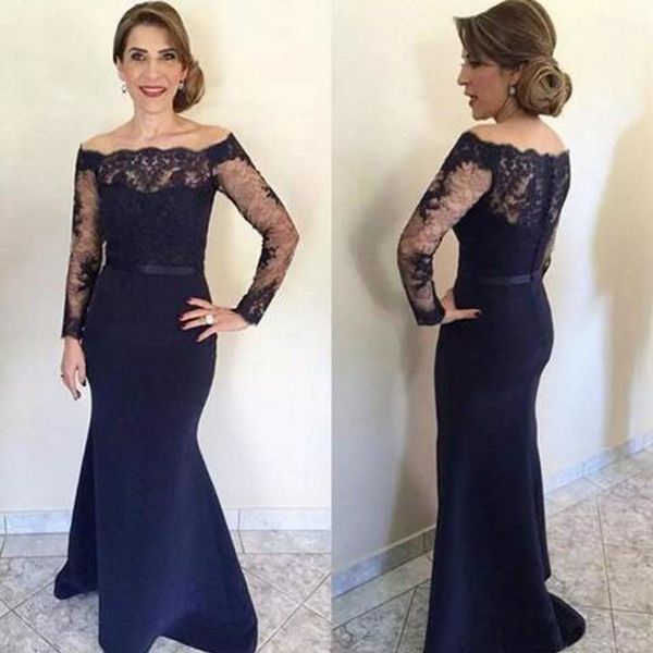 

темно-синяя мама с невесты одевает рукава с плеча с длинными рукавами кружевные аппликации свадебное платье для гостей с поясом на заказ, Black;red