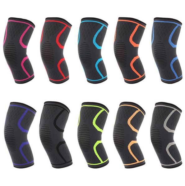 

elbow & knee pads fitness running cycling knee support braces elastic nylon sport compression knee pad sleeve for basketball volleyball spor, Black;gray