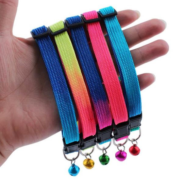 Hundezubehör, 1,0 x 34 cm, Hundehalsbänder, Nylon, glänzende Farben, niedliches Kätzchen, verstellbare Hundehalsbänder, Glocken, kleine Haustiere, Zubehör