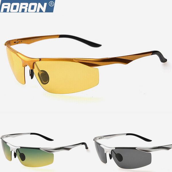 

wholesale- men's polarized sunglasses aluminum magnesium yellow night vision goggle driver sunglass outdoor sports glasses for men driv, White;black