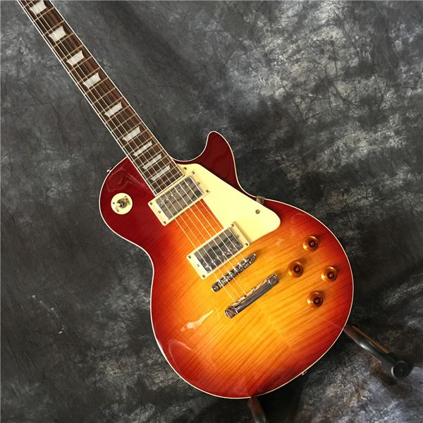 

новый стандарт 1959 r9 гитара электрогитара, роза грифа, пламя кленовый верх, хорошее качество звука, новый стиль, реальные съемки картины