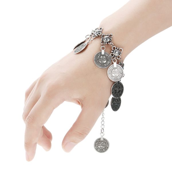 

wholesale- tornozeleira coin bezel bracelet for women ankle tribal tassels bracelet beach foot bracelet pulseras mujer moda 2017, Golden;silver