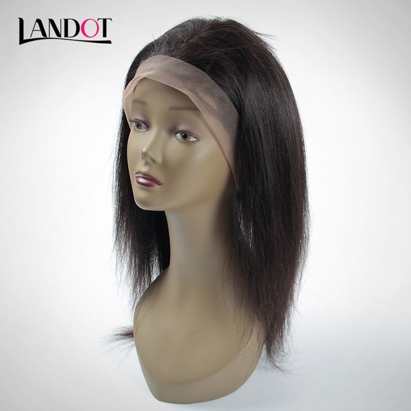 

360 Full Lace Frontal Closure 22.5*4*2 Size Brazilian Peruvian Malaysian Indian Straight Virgin Human Hair Closures Pre Plucked Elastic Band