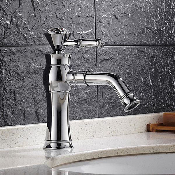 

crystal ornament kitchen sink faucet with pure brass chrome one handle one hole / choice when your kitchen sink fauct repair hs325