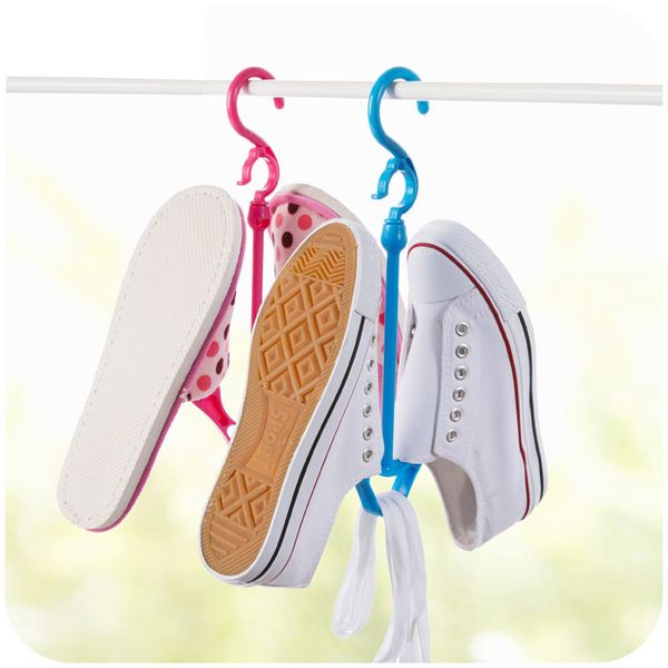 

colorful economic double hook shoes hang rack mobile shoes drying rack