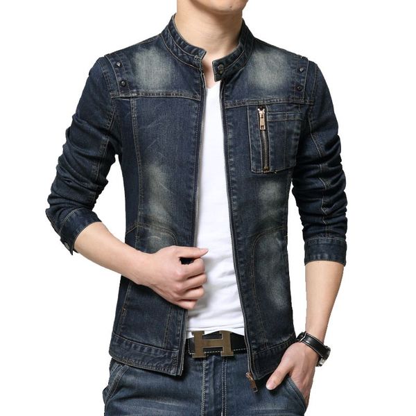 

wholesale- 2016 new arrival spring cotton men's denim scratches holecasual zipper jacket ,men's coat ,plus-size ing, Black;brown