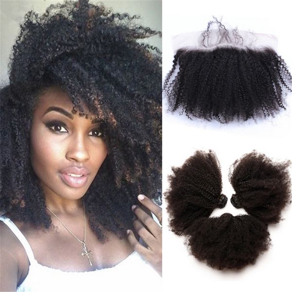 Popular Product Afro Kinky Curly Hair 3bundles With Frontal