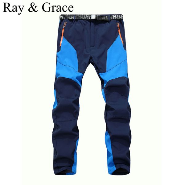 

wholesale- winter men warm softshell fleece pants skiing snowboard outdoor sport hiking trousers grey camping climbing breath snow pants