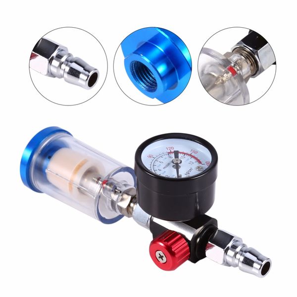 

wholesale-1 set 150 mm spray pneumatic gun air regulator gauge+ in-line oil water trap filter separator 1/4" air inlet