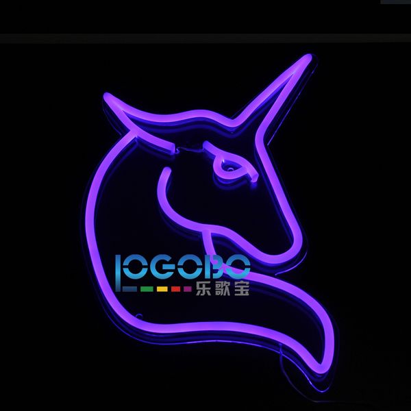 2019 Customized Neon Shape Light Animals Unicorn Flex Sign Fluorescent Tube Lamp For Home Decor Room Bedroom Living Room Party Decorations From