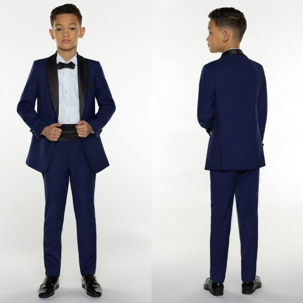 Smoking per ragazzi Cena per ragazzi Abiti formali per ragazzi Smoking per bambini Smoking per occasioni formali Abiti blu e neri per piccoli uomini (giacca + pantaloni + gilet)