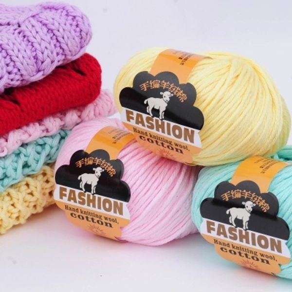 100g / bola Grosso Cashmere Fios De Algodão Para A Mão De Tricô De Algodão De Seda De Tricô De Lã Fio De Fios Baratos Gancho De Crochê Needlework Cobertor Da Camisola