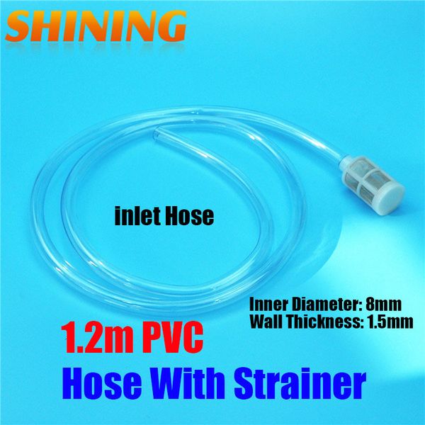 

wholesale-clear transparent 1.2m long 10mm inner diameter pvc water hose for car washer pump pipe with filter strainer outer dia. 13mm