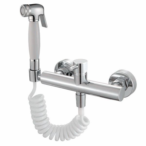 Messing-Kupfer-Badezimmer-WC-Bidet-Spray-Heiß-Kalt-Mischventil mit Schlauch, Hand-Bidet, tragbares Hand-Bidet-Wasser-Duschset BD444