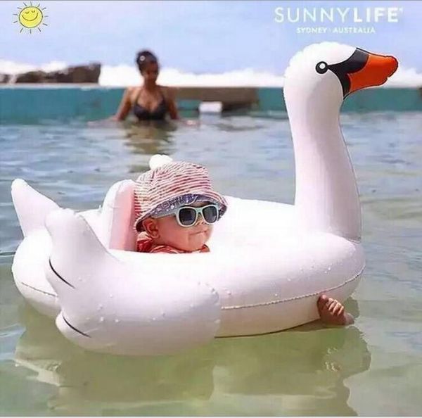 Swan Barco inflável piscina Float Swim Anel Brinquedos Bebê Verão cisnes que nadam assento anel da água Brinquedos Praia Brinquedos 2 cores