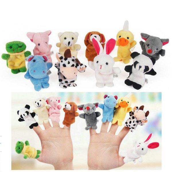 

free Baby Plush Toy Finger Puppets fashion Stuffed Animals plus animals creative Talking Props 10 animal group 10pcs/set best quality gift