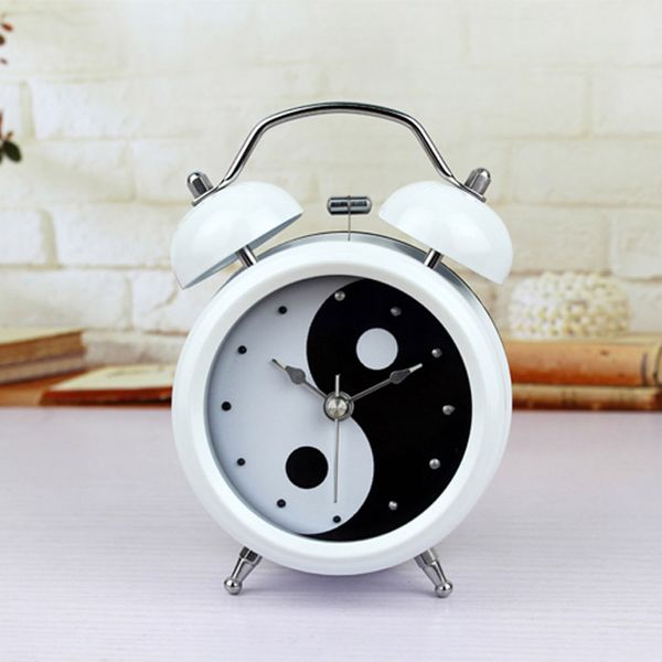 

wholesale-chinoiserie tai chi alarm clock creative simple dot desk clock mute movement beside quartz clock unique bedroom decor
