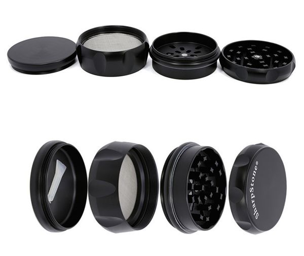 

black diamand sharp chamfer side concave metal smoking tobacco grinder sharpstone herb grinder sharp stone cnc grinder