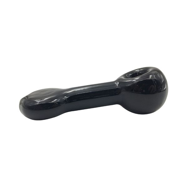 4-дюймовая черная ложка трубы маленькая труба с круглым кругом ногтей табачные стекла для курения