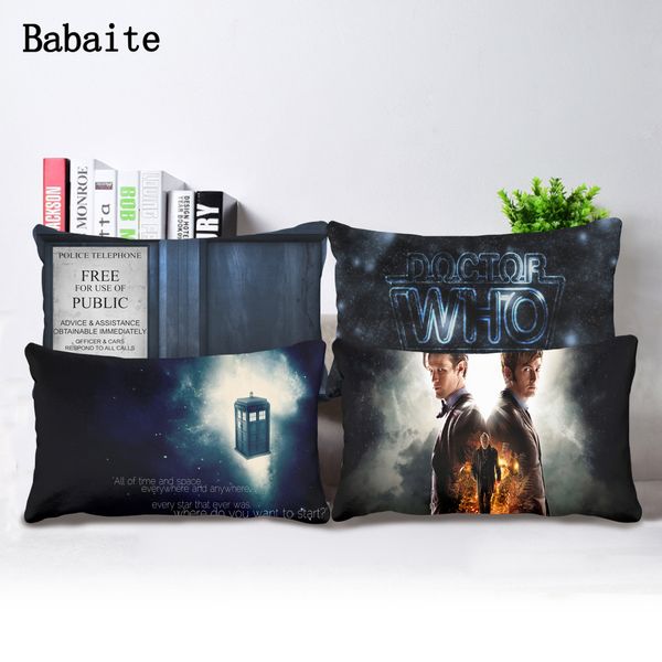 

wholesale- pillow case babaite new stylish doctor who bedding set two side pillow cover rectangle throw pillowcase zippered cover