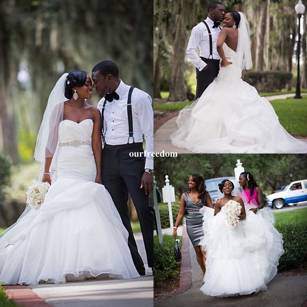 Cheap 2019 Elegant African American Black Girl Wedding Dress
