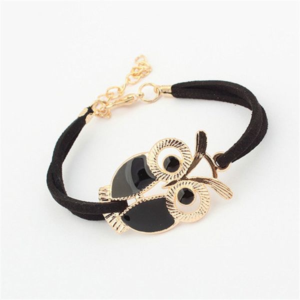 

wholesale-modern 1pc korean fashion womens girls vintage decoration faux leather bracelets wsep23, Golden;silver