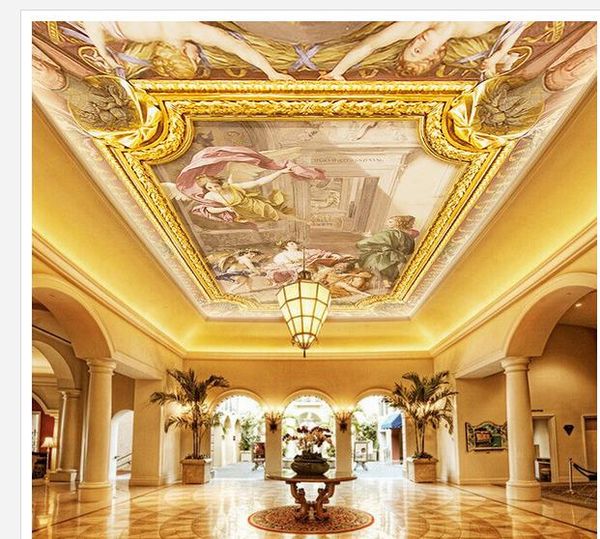 

european style frame myth hand-painted three-dimensional oil painting ceiling zenith murals