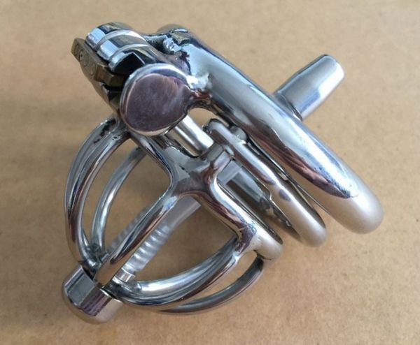 

new anti off spiked ring stainless steel small chastity cage with urethral insert male chastity device short cock cage for men male