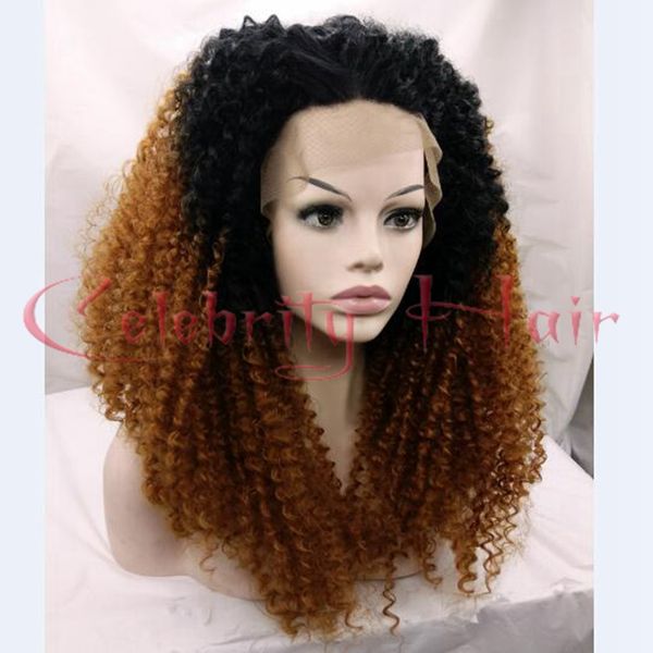 

актуальные синтетические афро кудрявые вьющиеся бесклеевые передние парики шнурка для чернокожих женщин 1b # два тона 30 # косплей детские в, Black