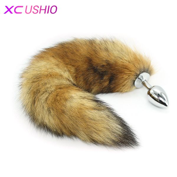 Metal Anal Plug Fox Cauda Anal Brinquedos Sexuais Masturbador Anal Animal Role Play Butt Plug Erótico Produtos para Adultos Brinquedos Sexuais para a Mulher 0701