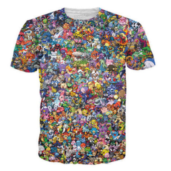 

Новые моды мужские / женские мультфильм животных Eevee коллаж футболка летний стиль