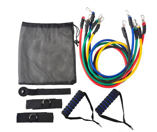 

outdoor sports latex resistance bands workout exercise pilates yoga crossfit fitness tubes pull rope 11 pcs/set