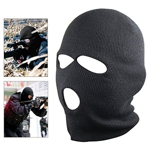 

300pcs knitted balaclava outdoor full face cover ski mask neck warmer hat, Black