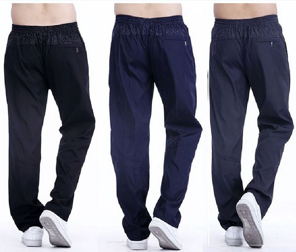 

wholesale- 2017 new quickly dry breathable exercise pants men elastic waist sweatpants men active pants outside physical trousers plus 3xl, Black
