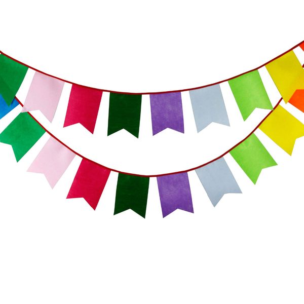 

wholesale- new 3.5m 12 flags rainbow felt bunting handmade personality wedding birthday party decoration baby shower customize garland