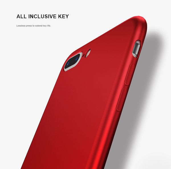 Custodia morbida in silicone TPU per iPhone X 6 6S 7 Plus Custodia protettiva sottile per sensazione di pelle rossa opaca per iPhone 5 5S