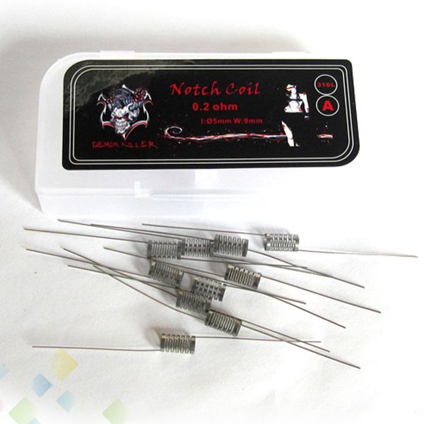 

Prebuilt Notch Coil Demon Killer Notch Wire 316L SS 0.2ohm High quality Heating Wire fit DIY E Cigarette RDA RTA DHL Free