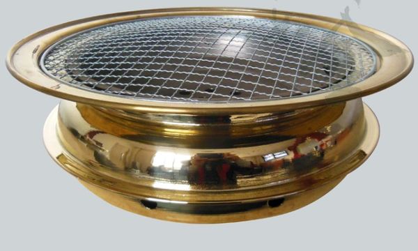 

34cm buffet barbecue charcoal grills for restaurant and home brass stove 015