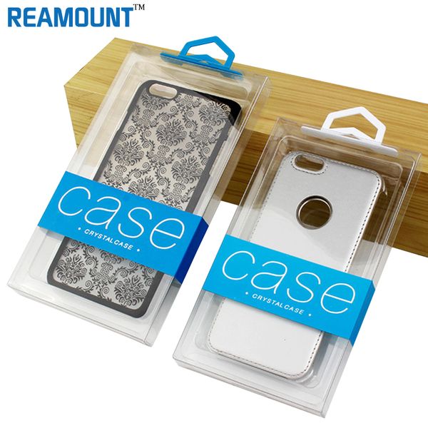 Atacado logotipo personalizado caixa de embalagens de PVC transparente para o telefone caso para iphone 7 7 plus varejo plástico cristal pacote de embalagem clara