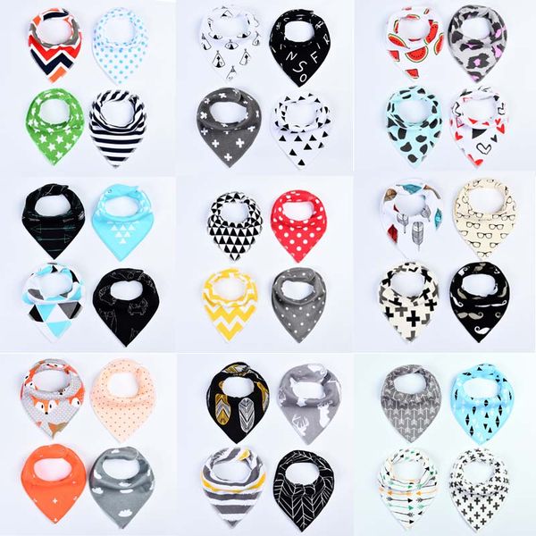 

wholesale- 4pcs/lot 2017 new baby bibs burp cloths bibs baby bandana infant boy girl waterproof dribble bibs bandanas cotton towel toddler