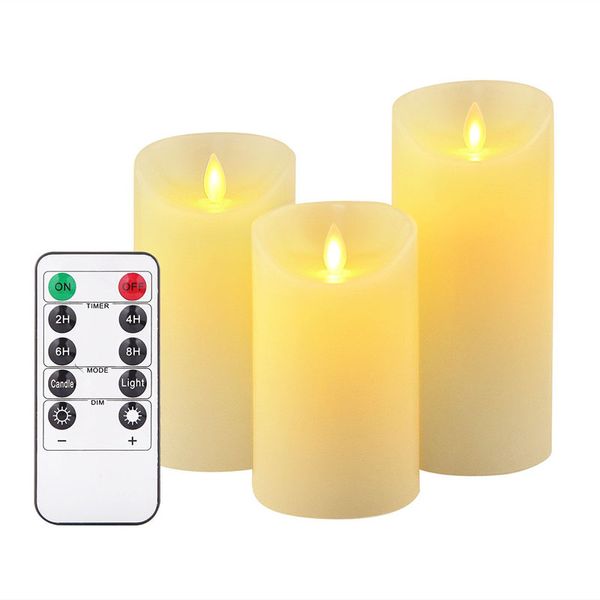 Vela sem chama levou noite luz bateria realista conjunto de velas com controle remoto 5 6inches