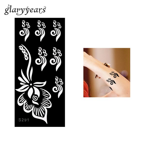 Acheter Vente En Gros 1 Pièce Fleur Dentelle Tatouage Au Henné Au Pochoir Dessin Femmes Dos Corps Art Aérographe Peinture Creuse Modèle De Tatouage Au